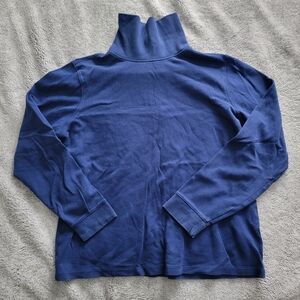 LLBEAN navy blue woman's turtleneck shirt M reg